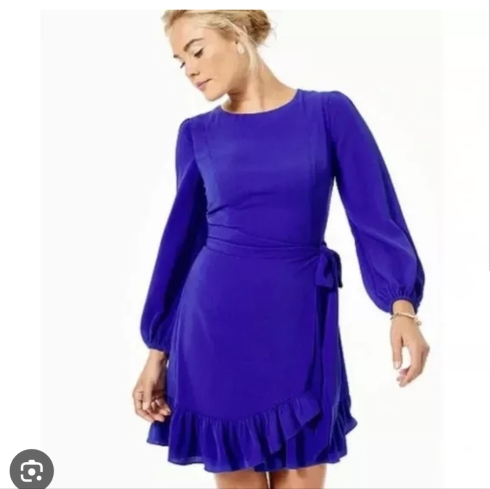 Lilly Pulitzer Purple Blue wrap Dress size 8